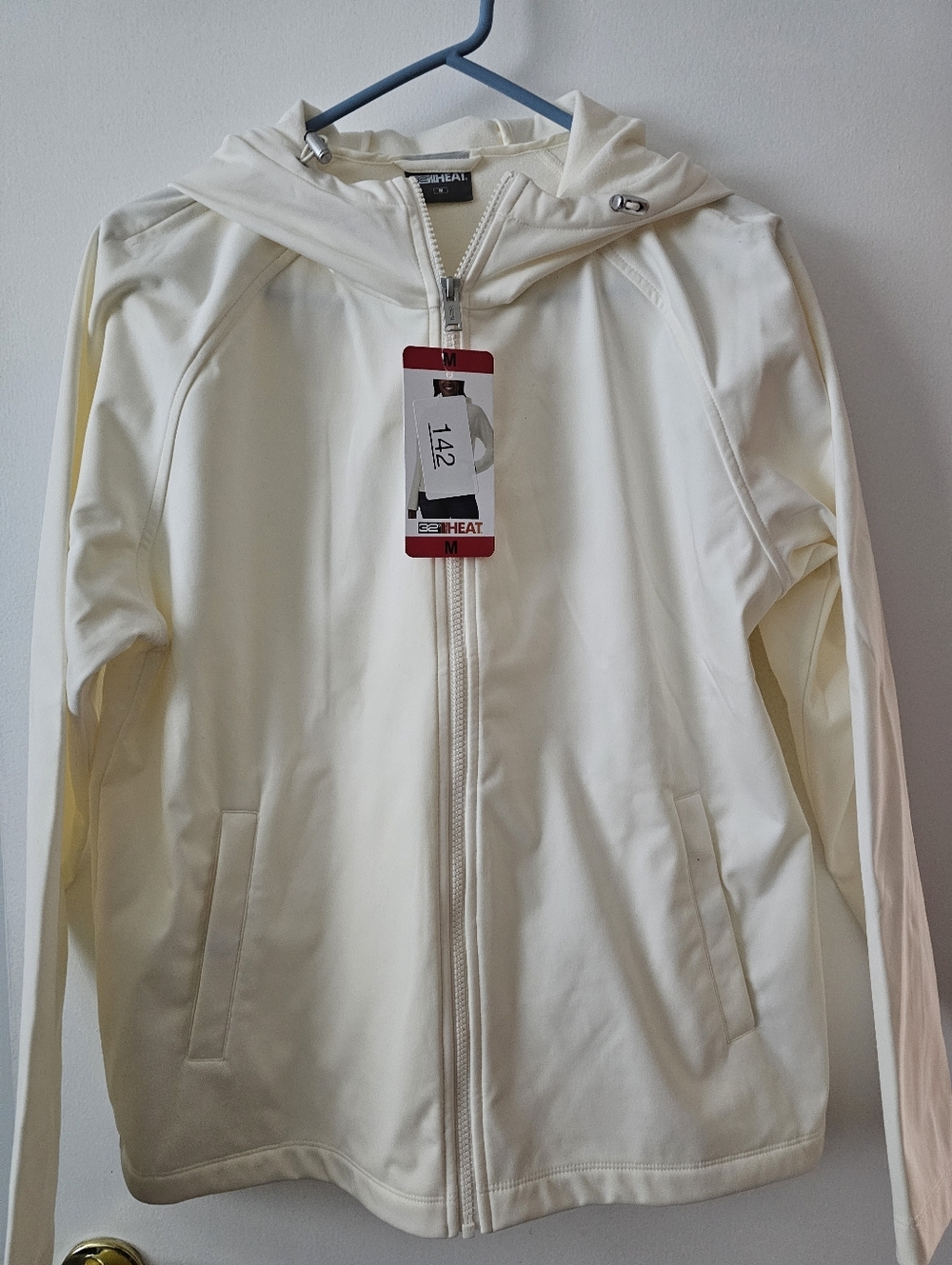 32 HEAT Cream Hooded Zip Jacket MEDIUM NEW